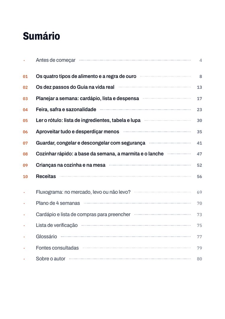 Página 3 do livro: Sumário