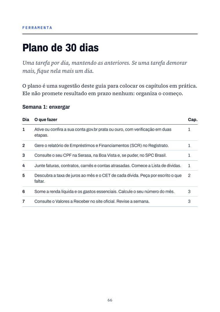 Página 66 do livro: Plano de 30 dias
