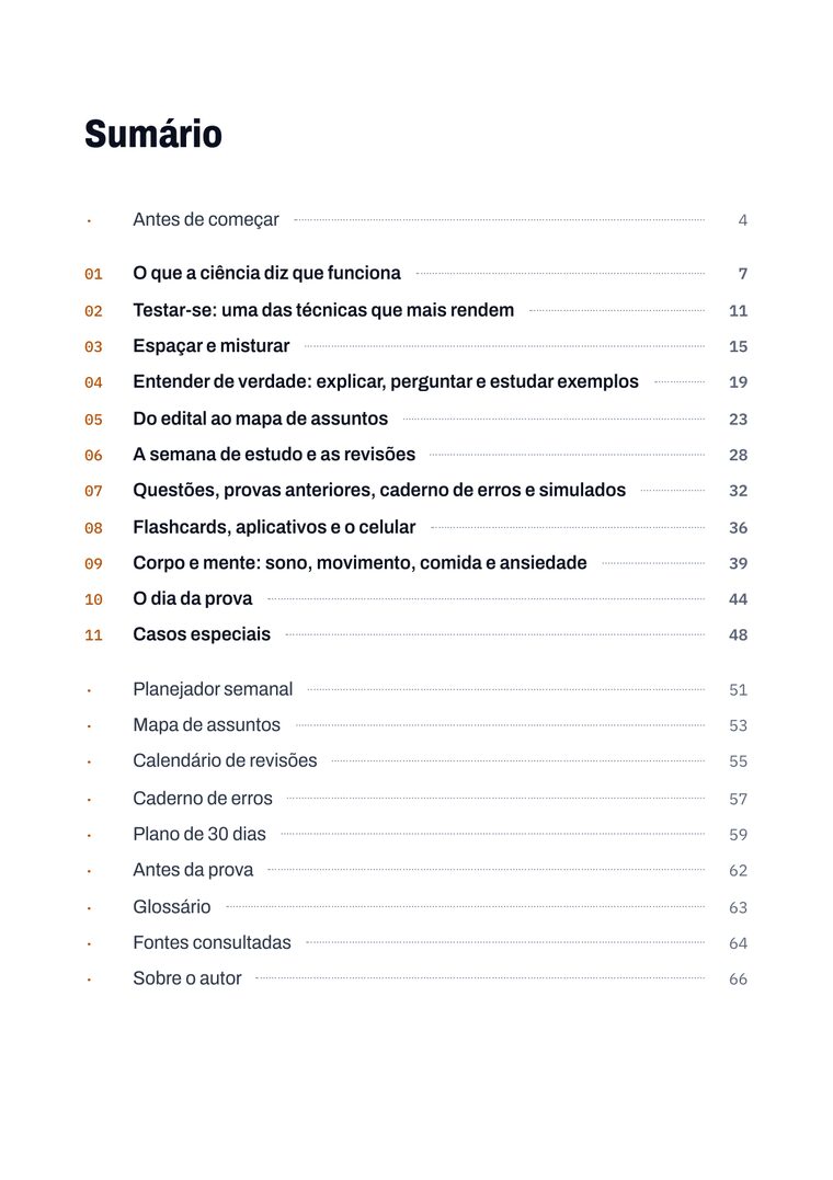 Página 3 do livro: Sumário
