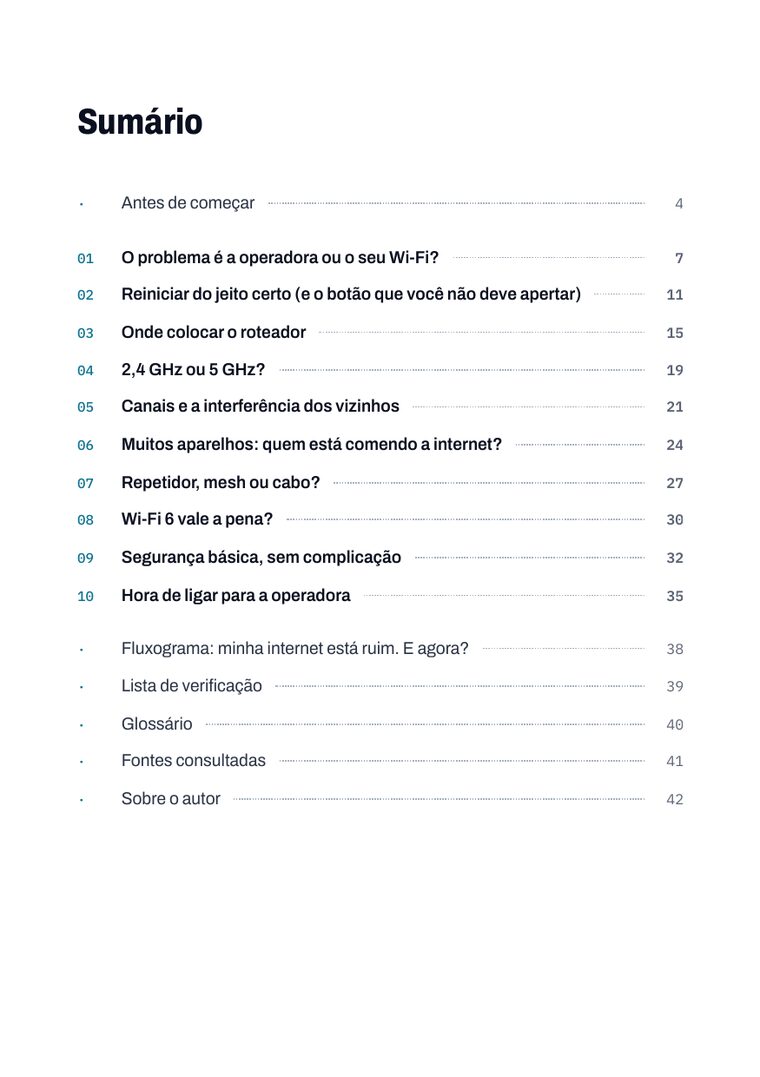 Página 3 do livro: Sumário